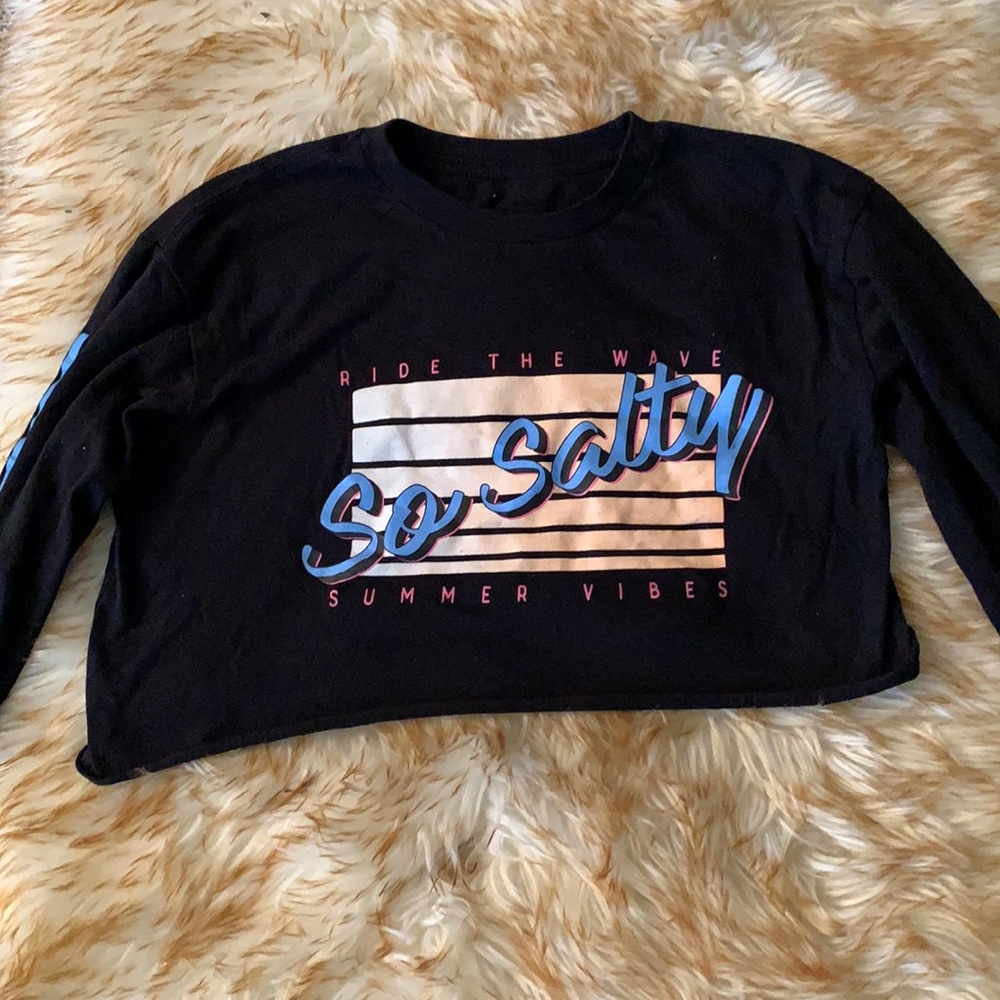 Long Sleeve Black Crop Top